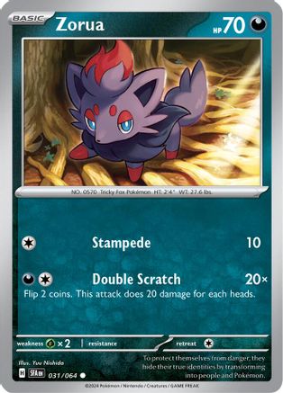 Zorua - 031/064  - Reverse Holofoil SV Shrouded Fable - Common