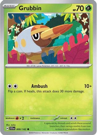 Grubbin - 009/142  - Reverse Holofoil SV07 Stellar Crown - Common