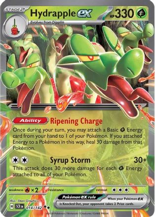 Hydrapple ex - 014/142  - Holofoil SV07 Stellar Crown - Double Rare