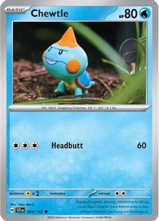 Chewtle - 043/142  - Reverse Holofoil SV07 Stellar Crown - Common