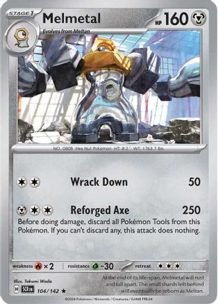 Melmetal - 104/142  - Holofoil SV07 Stellar Crown - Rare
