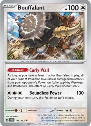 Bouffalant - 119/142  - Holofoil SV07 Stellar Crown - Rare