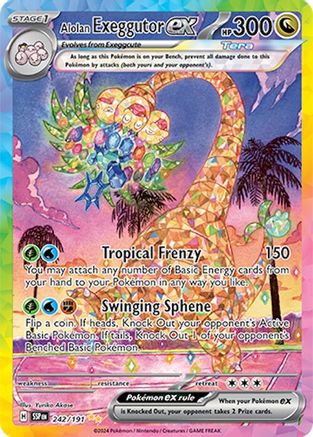 Alolan Exeggutor ex - 242/191  - Holofoil SV08 Surging Sparks - Special Illustration Rare