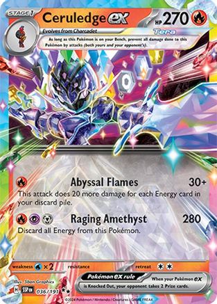 Ceruledge ex - 036/191  - Holofoil SV08 Surging Sparks - Double Rare