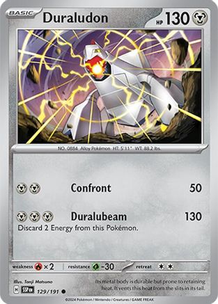 Duraludon - 129/191  - Reverse Holofoil SV08 Surging Sparks - Common