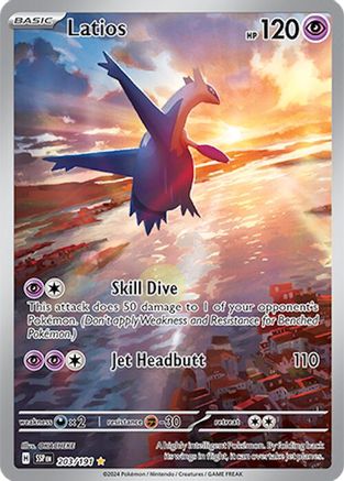 Latios - 203/191  - Holofoil SV08 Surging Sparks - Illustration Rare