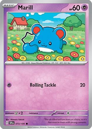 Marill - 073/191  - Reverse Holofoil SV08 Surging Sparks - Common