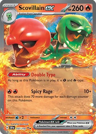 Scovillain ex - 037/191  - Holofoil SV08 Surging Sparks - Double Rare