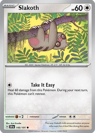 Slakoth - 145/191  - Reverse Holofoil SV08 Surging Sparks - Common