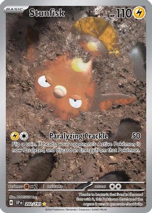 Stunfisk - 202/191  - Holofoil SV08 Surging Sparks - Illustration Rare
