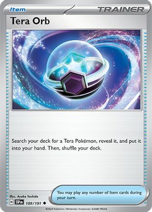 Tera Orb - 189/191  - Reverse Holofoil SV08 Surging Sparks - Uncommon