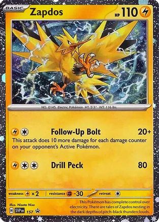 Zapdos - 157 (Cosmos Holo) - 157  - Holofoil SV Scarlet & Violet Promo Cards - Promo