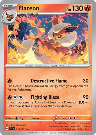 Flareon - 013/131  - Reverse Holofoil SV Prismatic Evolutions - Rare