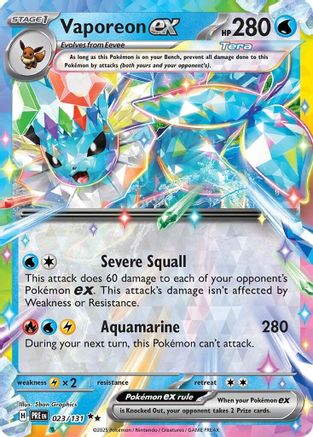Vaporeon ex - 023/131  - Holofoil SV Prismatic Evolutions - Double Rare