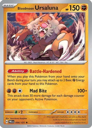 Bloodmoon Ursaluna - 054/131  - Holofoil SV Prismatic Evolutions - Rare