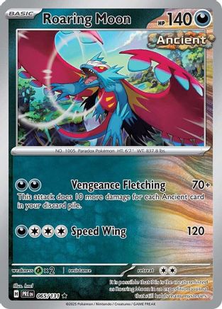 Roaring Moon - 065/131  - Reverse Holofoil SV Prismatic Evolutions - Rare