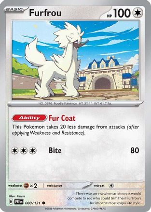 Furfrou - 088/131  - Reverse Holofoil SV Prismatic Evolutions - Common