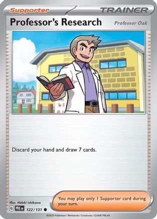 Professor's Research [Professor Oak] - 122/131  - Reverse Holofoil SV Prismatic Evolutions - Common