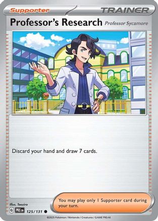 Professor's Research [Professor Sycamore] - 125/131  - Reverse Holofoil SV Prismatic Evolutions - Common