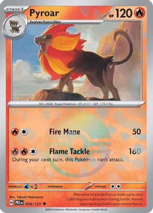 Pyroar (Poke Ball Pattern) - 016/131  - Holofoil SV Prismatic Evolutions - Uncommon