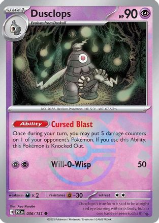 Dusclops (Poke Ball Pattern) - 036/131  - Holofoil SV Prismatic Evolutions - Common
