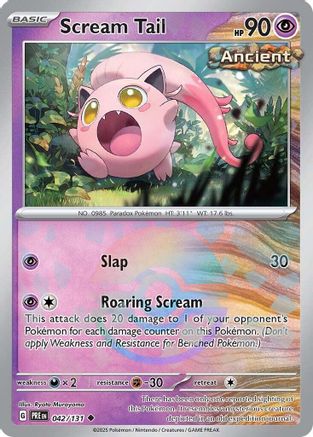 Scream Tail (Poke Ball Pattern) - 042/131  - Holofoil SV Prismatic Evolutions - Uncommon