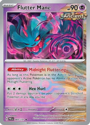 Flutter Mane (Poke Ball Pattern) - 043/131  - Holofoil SV Prismatic Evolutions - Rare