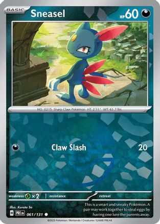 Sneasel (Poke Ball Pattern) - 061/131  - Holofoil SV Prismatic Evolutions - Common