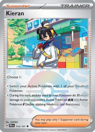 Kieran (Poke Ball Pattern) - 113/131  - Holofoil SV Prismatic Evolutions - Uncommon