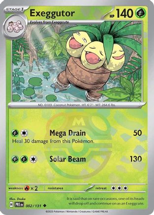 Exeggutor (Master Ball Pattern) - 002/131  - Holofoil SV Prismatic Evolutions - Uncommon