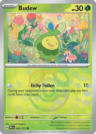Budew (Master Ball Pattern) - 004/131  - Holofoil SV Prismatic Evolutions - Common