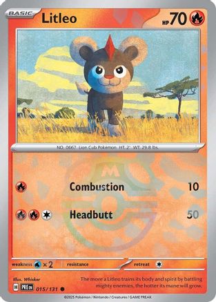 Litleo (Master Ball Pattern) - 015/131  - Holofoil SV Prismatic Evolutions - Common