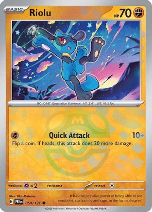 Riolu (Master Ball Pattern) - 050/131  - Holofoil SV Prismatic Evolutions - Common