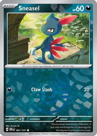 Sneasel (Master Ball Pattern) - 061/131  - Holofoil SV Prismatic Evolutions - Common
