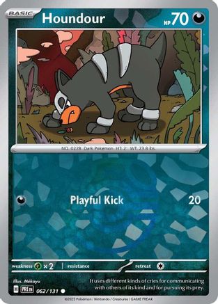 Houndour (Master Ball Pattern) - 062/131  - Holofoil SV Prismatic Evolutions - Common