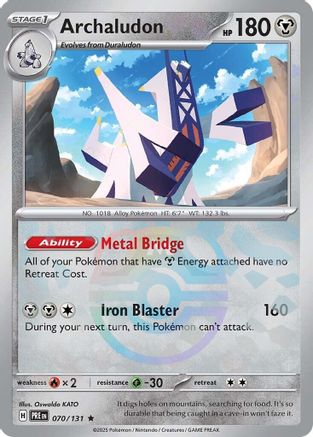 Archaludon (Master Ball Pattern) - 070/131  - Holofoil SV Prismatic Evolutions - Rare