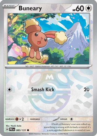 Buneary (Master Ball Pattern) - 083/131  - Holofoil SV Prismatic Evolutions - Common