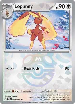 Lopunny (Master Ball Pattern) - 084/131  - Holofoil SV Prismatic Evolutions - Common