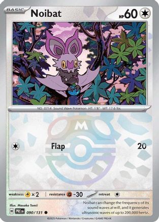 Noibat (Master Ball Pattern) - 090/131  - Holofoil SV Prismatic Evolutions - Common