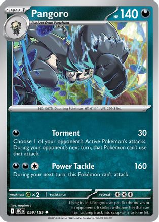 Pangoro - 099/159  - Reverse Holofoil SV09 Journey Together - Uncommon