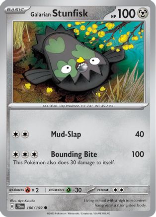 Galarian Stunfisk - 106/159  - Reverse Holofoil SV09 Journey Together - Common