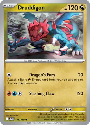 Druddigon - 115/159  - Reverse Holofoil SV09 Journey Together - Common