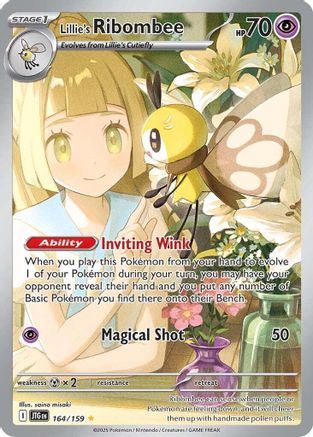 Lillie's Ribombee - 164/159  - Holofoil SV09 Journey Together - Illustration Rare