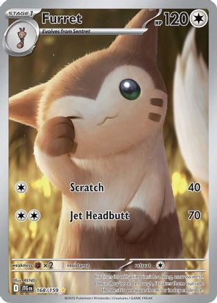 Furret - 168/159  - Holofoil SV09 Journey Together - Illustration Rare