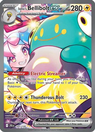 Iono's Bellibolt ex - 183/159  - Holofoil SV09 Journey Together - Special Illustration Rare