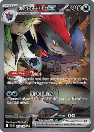 N's Zoroark ex - 185/159  - Holofoil SV09 Journey Together - Special Illustration Rare