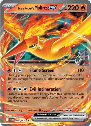 Team Rocket's Moltres ex - 031/182  - Holofoil SV10 Destined Rivals - Double Rare