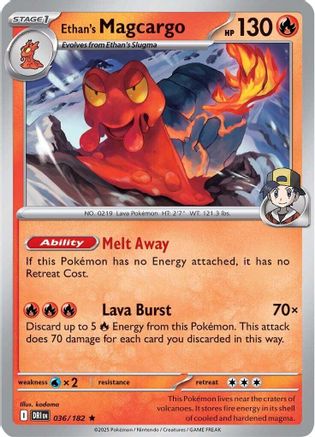 Ethan's Magcargo - 036/182  - Reverse Holofoil SV10 Destined Rivals - Rare