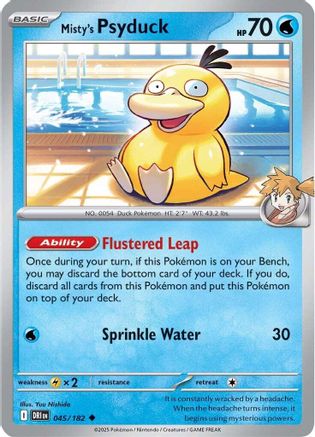 Misty's Psyduck - 045/182  - Reverse Holofoil SV10 Destined Rivals - Uncommon