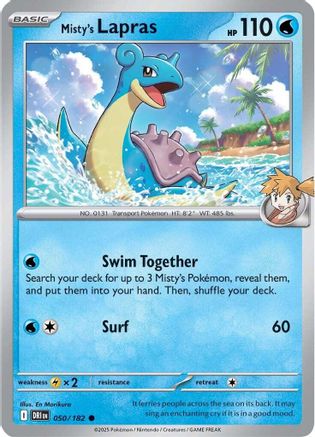 Misty's Lapras - 050/182  - Reverse Holofoil SV10 Destined Rivals - Common